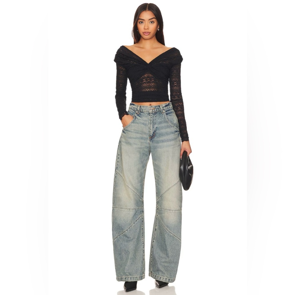 🌻🆕FREE PEOPLE Hold Me Closer Top Black-Size Medium - Picture 9 of 13